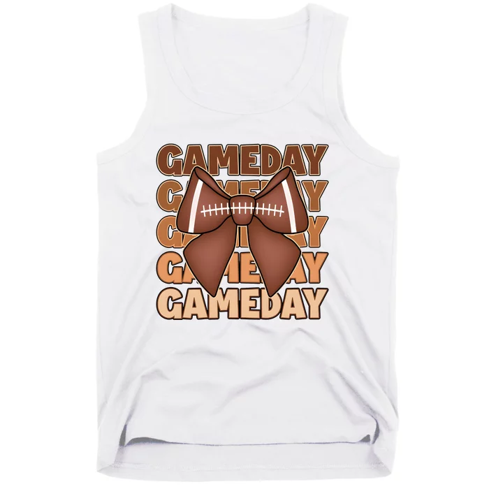 Coqutte Bow Football Game Day Tank Top