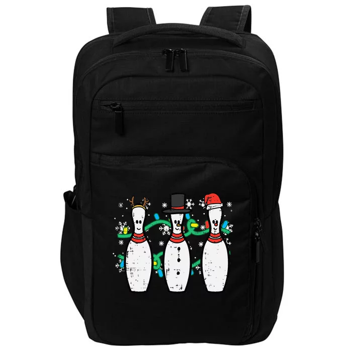 Christmas Bowling Funny Xmas Sports Bowler Impact Tech Backpack