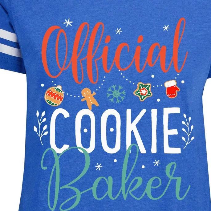 Cookie Baker Funny Christmas Couples Matching Enza Ladies Jersey Football T-Shirt