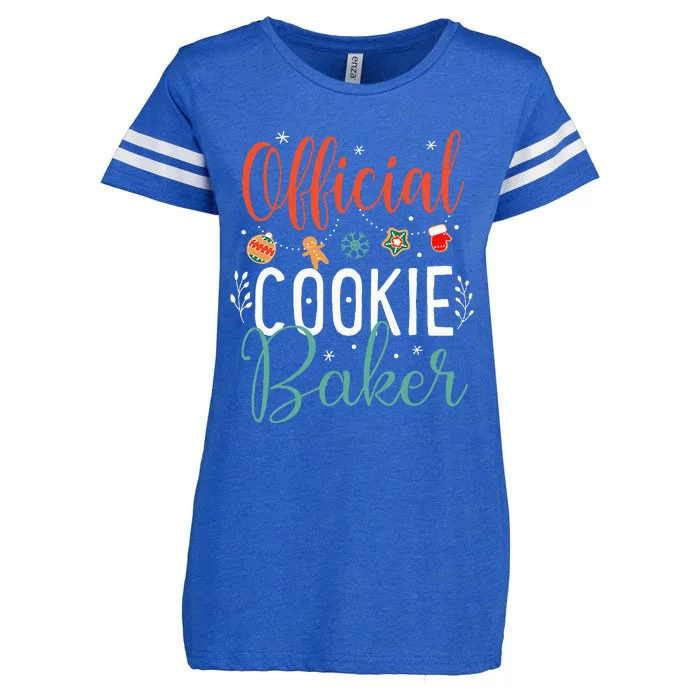 Cookie Baker Funny Christmas Couples Matching Enza Ladies Jersey Football T-Shirt