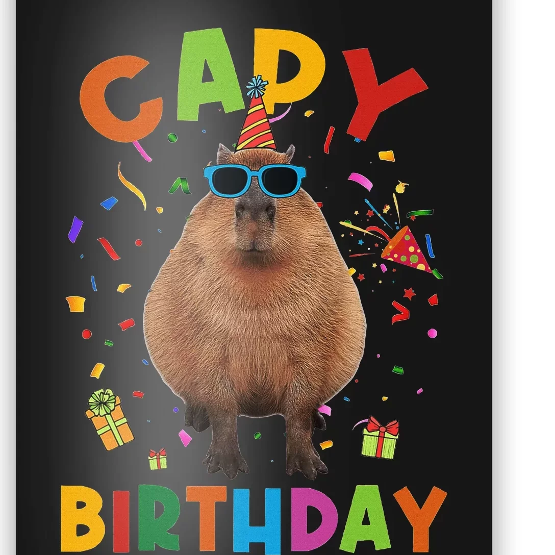 Capy Birthday Funny Capybara Animals Birthday Poster