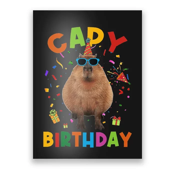 Capy Birthday Funny Capybara Animals Birthday Poster