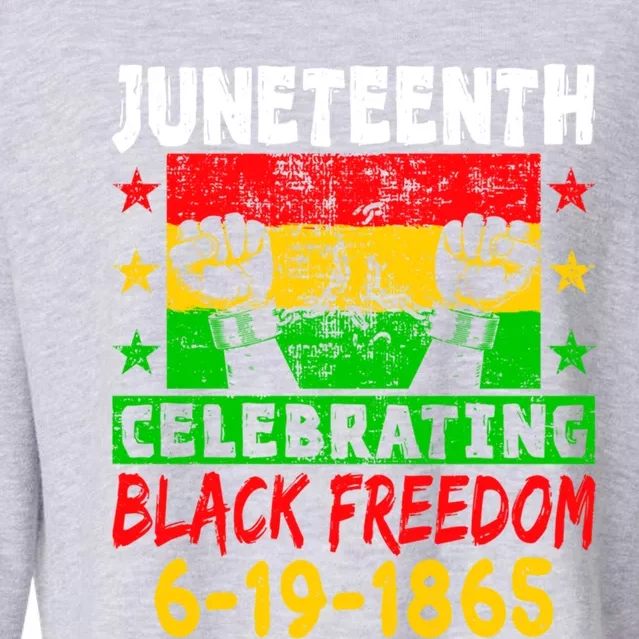 Celebrating Black Freedom Juneteenth 1865 Independence Day Gift Cropped Pullover Crew