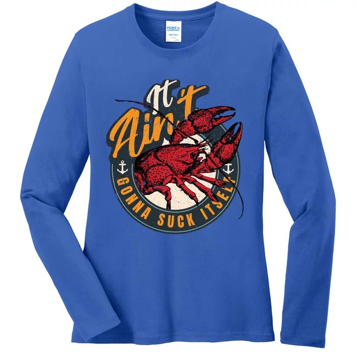 Crawfish Boil Funny Suck Its Bayou Cajun Seafood Festival Cool Gift Ladies Long Sleeve Shirt