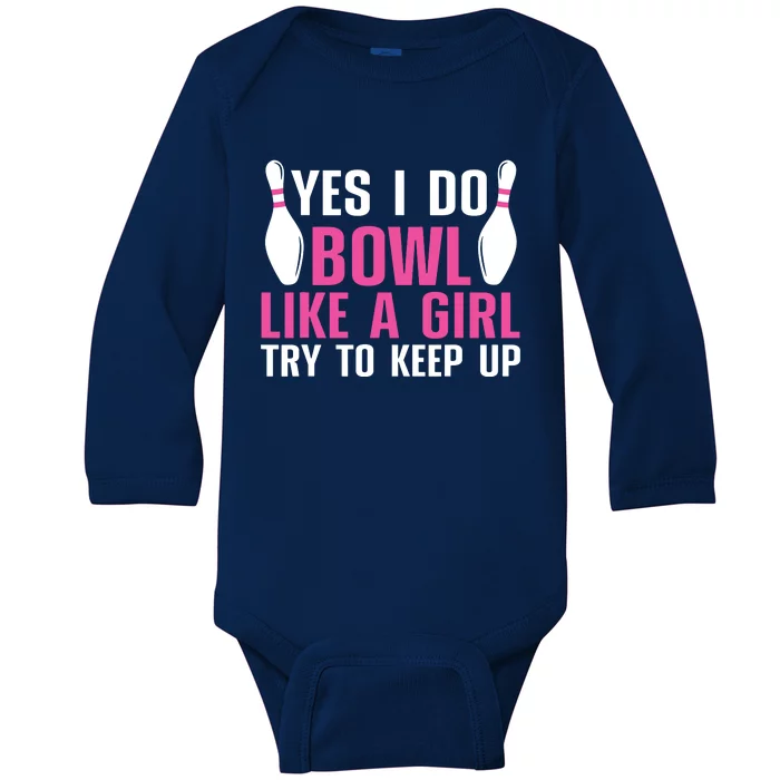 Cute Bowling For Women Bowler Spare Me Ladies Bowling Baby Long Sleeve Bodysuit