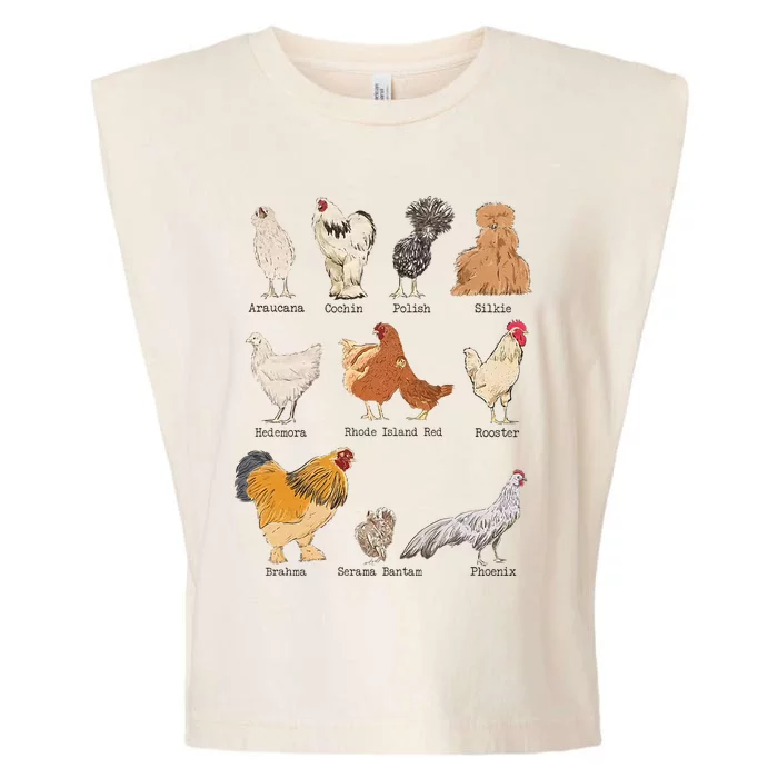 Chicken Breeds Farm Animals Day Support Local Farmer Garment-Dyed Women's Muscle Tee