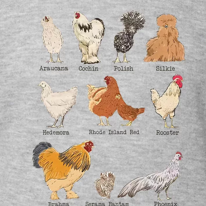 Chicken Breeds Farm Animals Day Support Local Farmer Toddler Sweatshirt