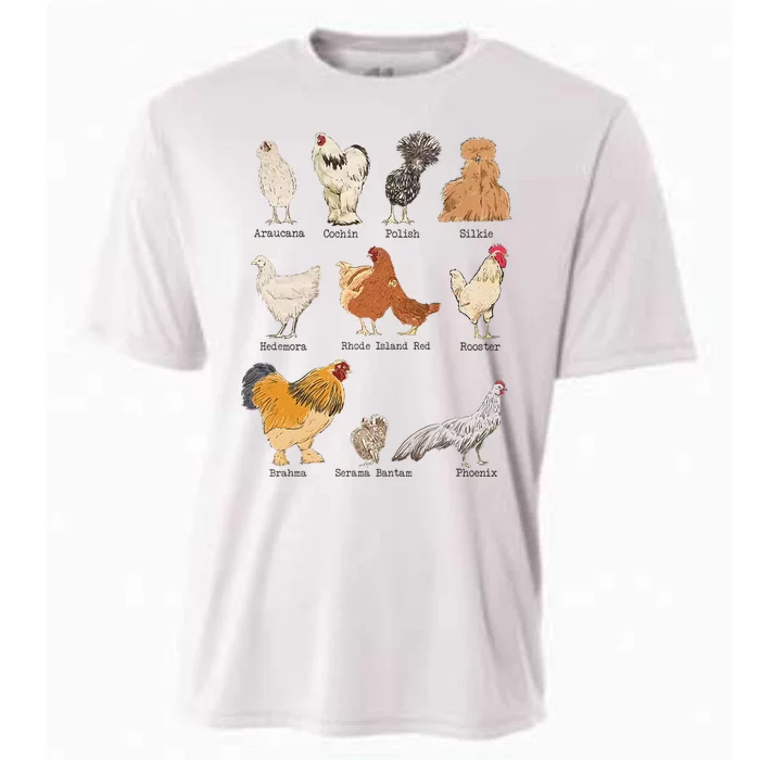 Chicken Breeds Farm Animals Day Support Local Farmer Cooling Performance Crew T-Shirt