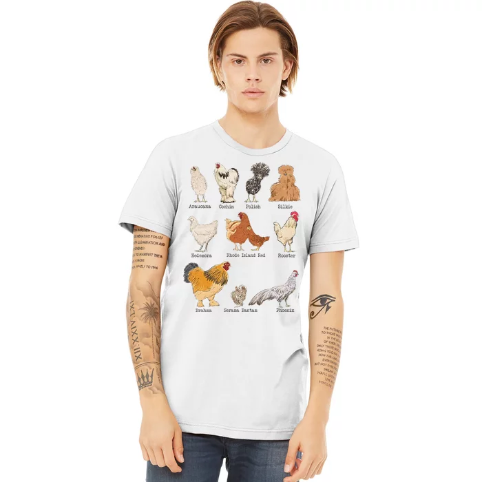 Chicken Breeds Farm Animals Day Support Local Farmer Premium T-Shirt