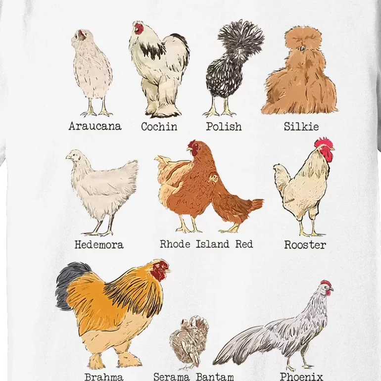 Chicken Breeds Farm Animals Day Support Local Farmer Premium T-Shirt