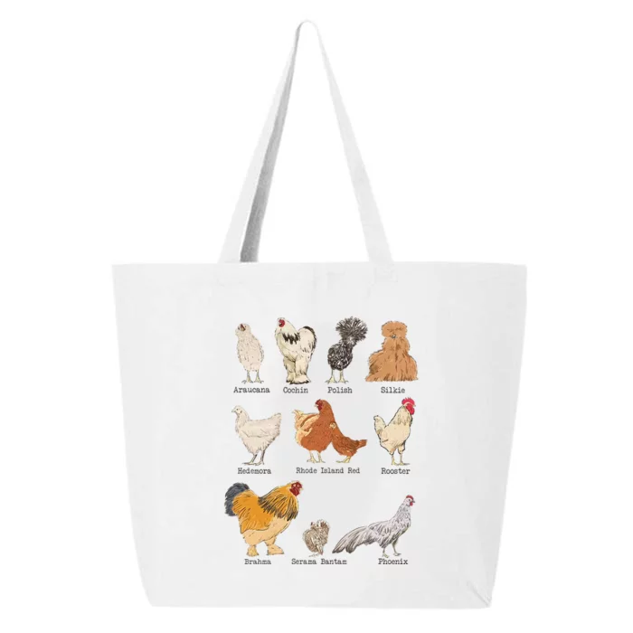 Chicken Breeds Farm Animals Day Support Local Farmer 25L Jumbo Tote