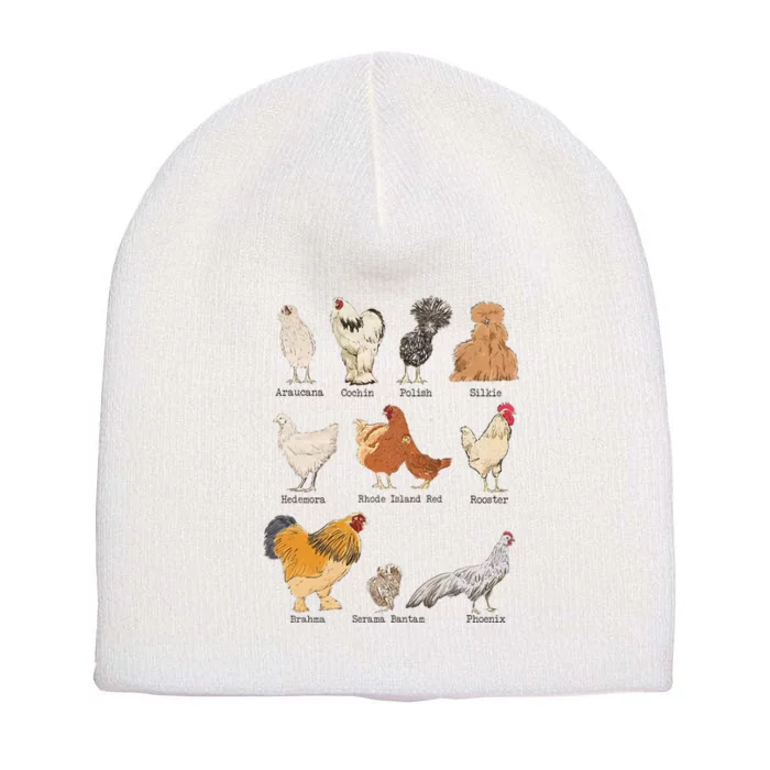 Chicken Breeds Farm Animals Day Support Local Farmer Short Acrylic Beanie