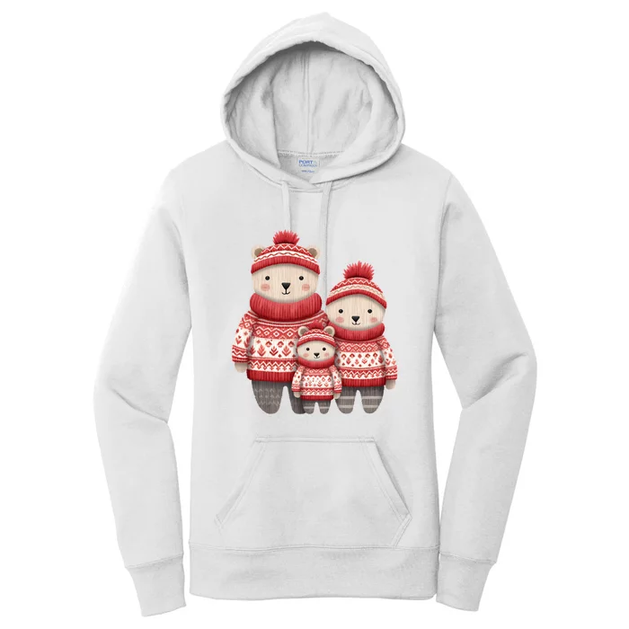 Christmas Bear Family Matching Outfit Women's Pullover Hoodie