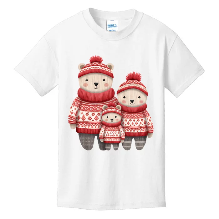 Christmas Bear Family Matching Outfit Kids T-Shirt