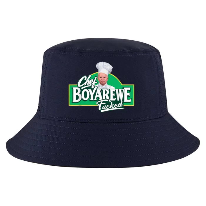 Chef BoyAreWe Fucked Funny Chef Biden Trump 2024 Cool Comfort Performance Bucket Hat