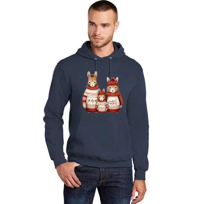 Christmas Bunny Family Matching Outfit Tall Hoodie