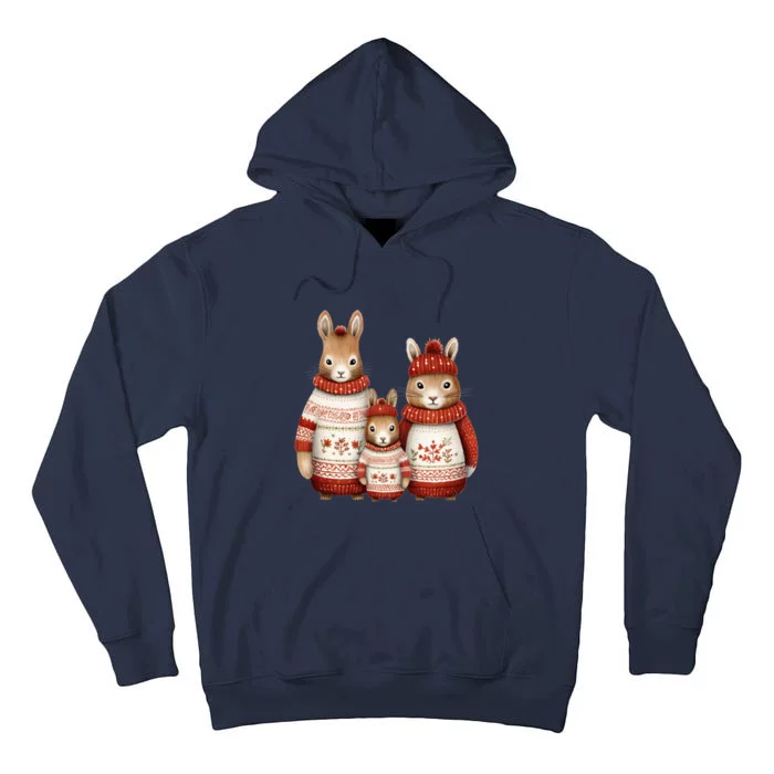 Christmas Bunny Family Matching Outfit Tall Hoodie