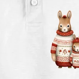 Christmas Bunny Family Matching Outfit Dry Zone Grid Performance Polo