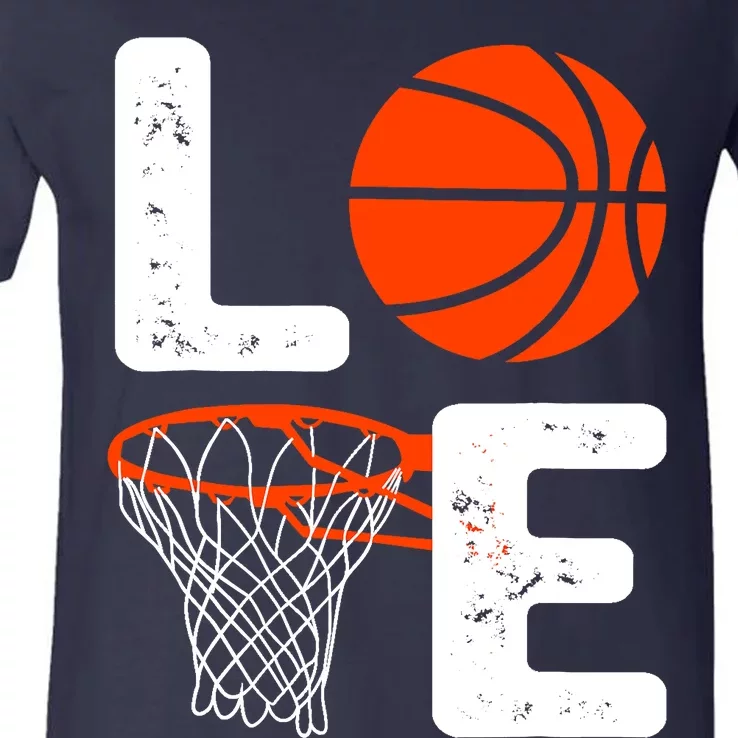 Cool Basketball For  Wo Love Coach Player Team Sports V-Neck T-Shirt