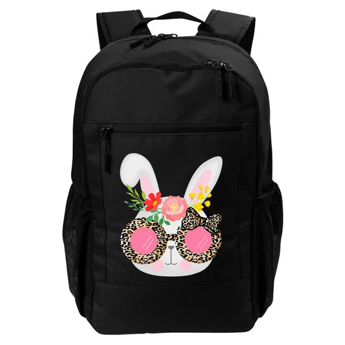 Cute Bunny Face Leopard Glasses Easter Daily Commute Backpack