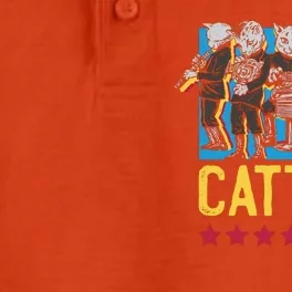 Cattina Band Funny Music Cats Dry Zone Grid Performance Polo