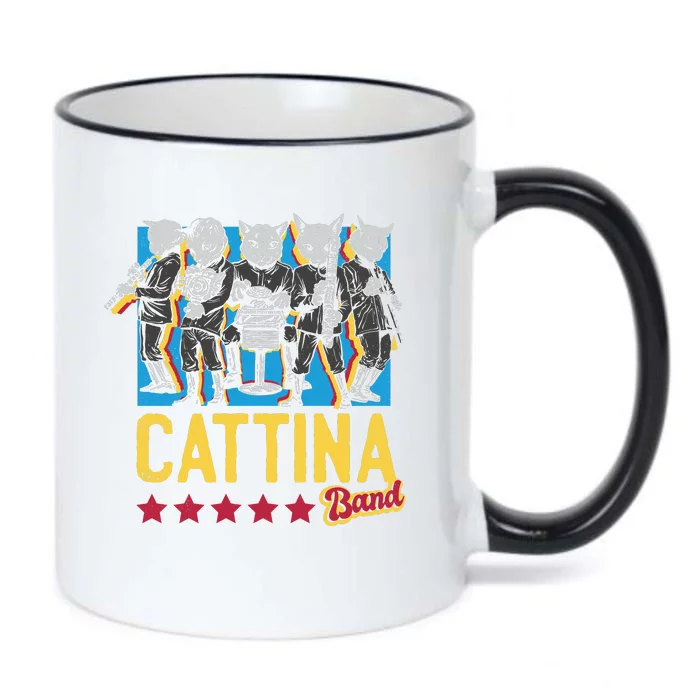 Cattina Band Funny Music Cats Black Color Changing Mug