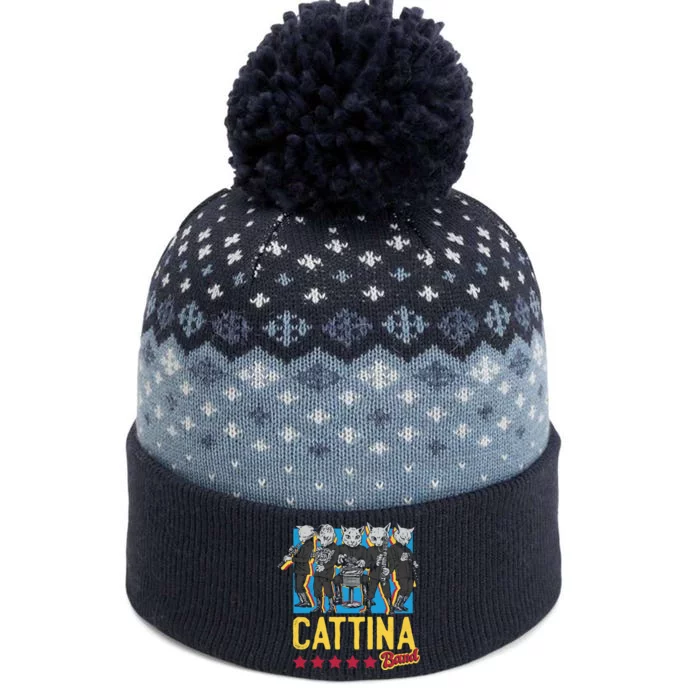 Cattina Band Funny Music Cats The Baniff Cuffed Pom Beanie