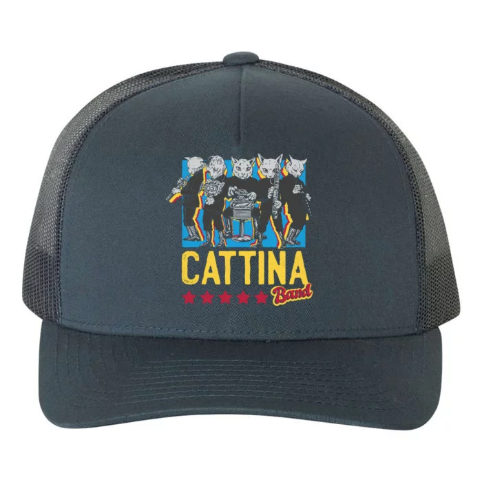 Cattina Band Funny Music Cats Yupoong Adult 5-Panel Trucker Hat