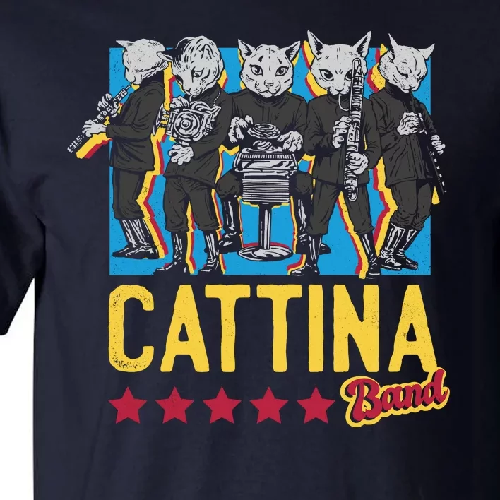 Cattina Band Funny Music Cats Tall T-Shirt