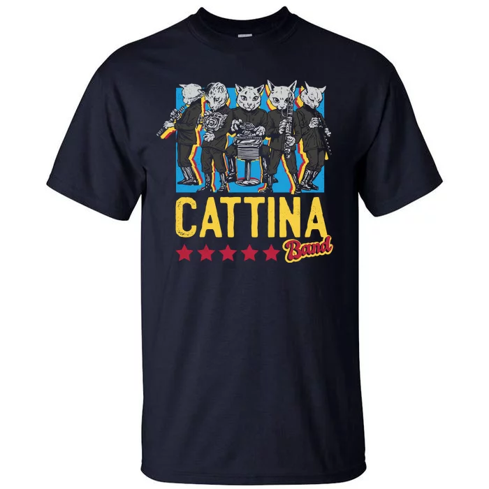 Cattina Band Funny Music Cats Tall T-Shirt