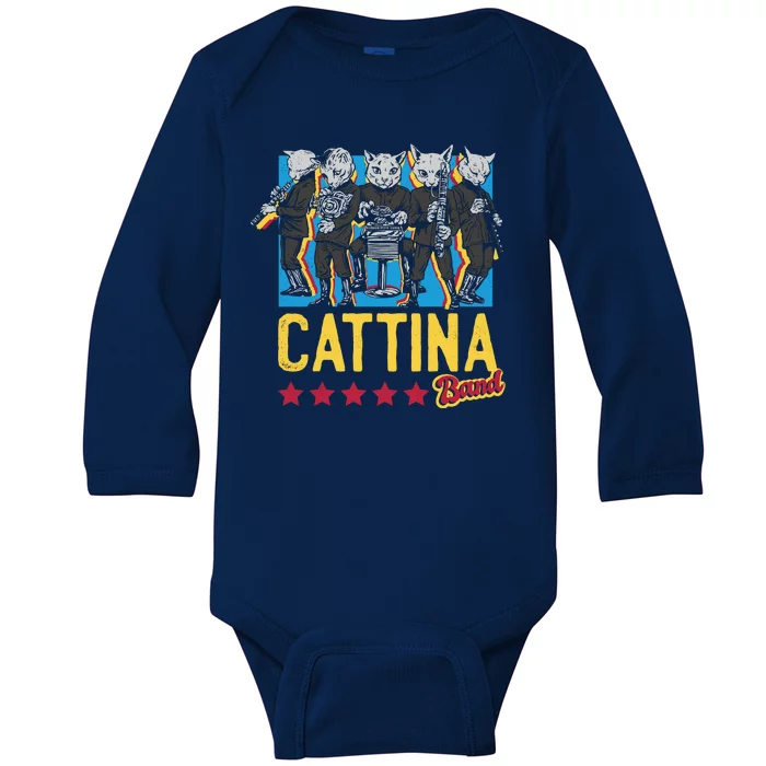 Cattina Band Funny Music Cats Baby Long Sleeve Bodysuit