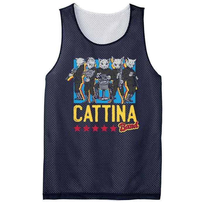 Cattina Band Funny Music Cats Mesh Reversible Basketball Jersey Tank