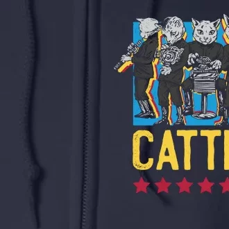 Cattina Band Funny Music Cats Full Zip Hoodie