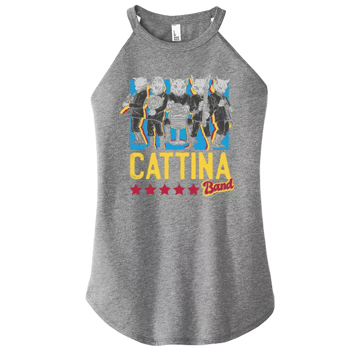 Cattina Band Funny Music Cats Women’s Perfect Tri Rocker Tank