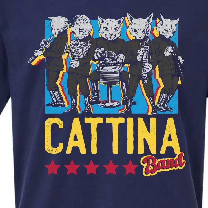 Cattina Band Funny Music Cats Sueded Cloud Jersey T-Shirt