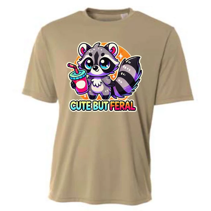 Cute But Feralraccoon Funny Cooling Performance Crew T-Shirt