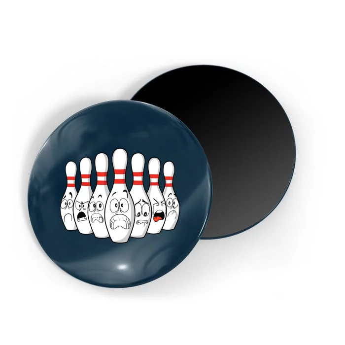 Cartoon Bowling Funny Scared Bowling Pins Magnet