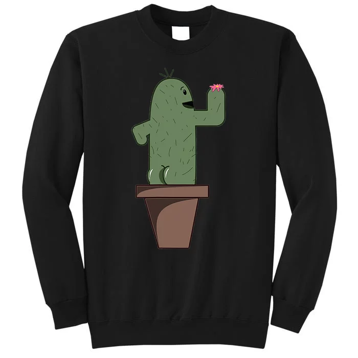 Cute Butt Funny Cartoon Cactus Design Garderner Garden Sweatshirt