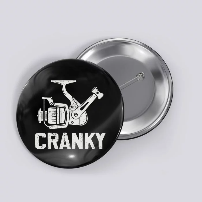 Crank Bait Fishing Lure Cranky Fishing Fisherman Button