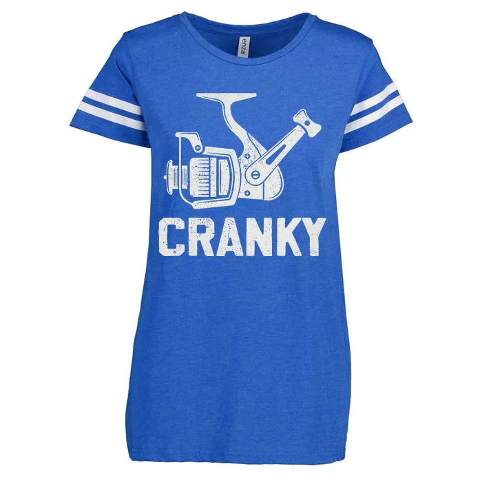 Crank Bait Fishing Lure Cranky Fishing Fisherman Enza Ladies Jersey Football T-Shirt