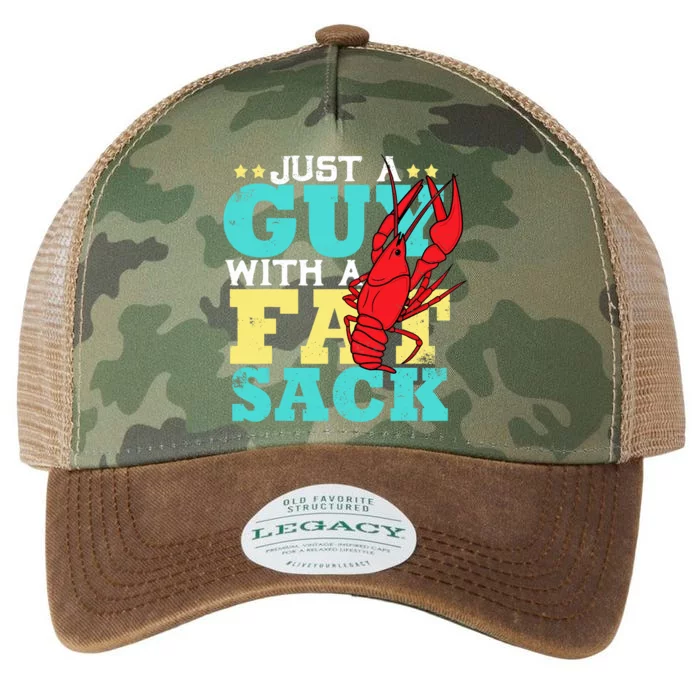 Crawfish Boil Funny Just A Guy With A Fat Sack Crawfish Legacy Tie Dye Trucker Hat