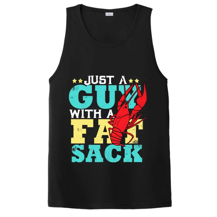 Crawfish Boil Funny Just A Guy With A Fat Sack Crawfish Performance Tank