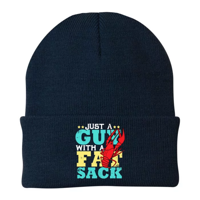 Crawfish Boil Funny Just A Guy With A Fat Sack Crawfish Knit Cap Winter Beanie