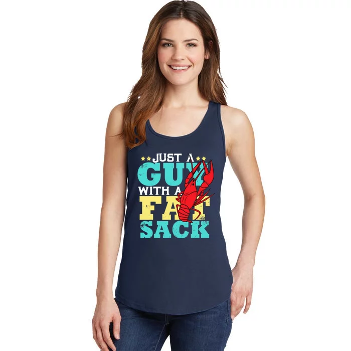 Crawfish Boil Funny Just A Guy With A Fat Sack Crawfish Ladies Essential Tank