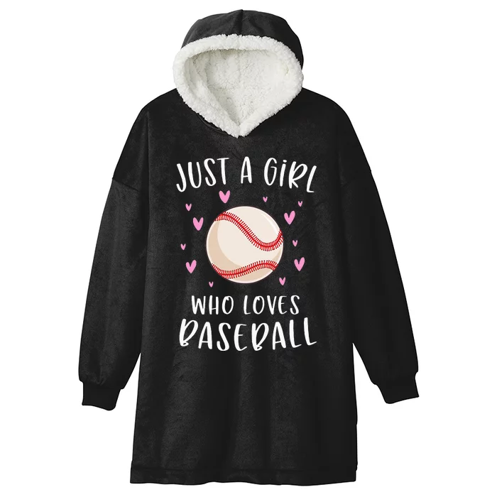 Cute Baseball For Just A Girl Who Loves Baseball Hooded Wearable Blanket