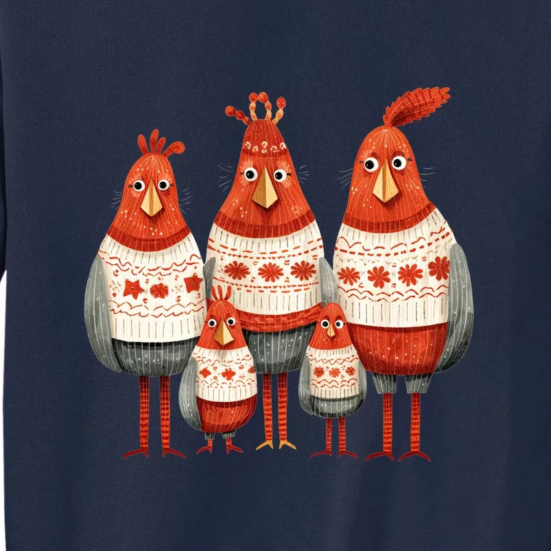 Christmas Bird Family Matching Outfit Tall Sweatshirt