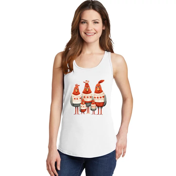 Christmas Bird Family Matching Outfit Ladies Essential Tank