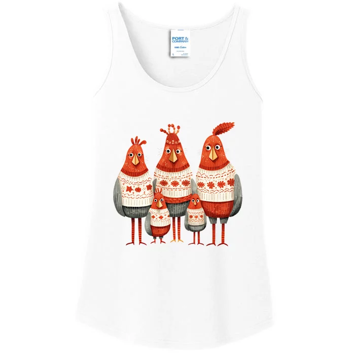 Christmas Bird Family Matching Outfit Ladies Essential Tank