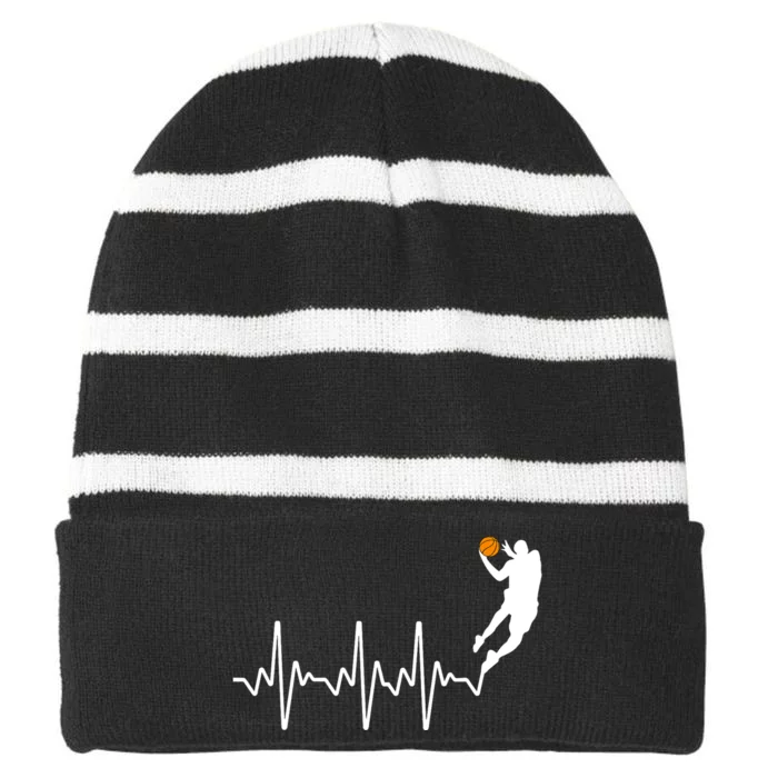 Cute Basketball For Men Women Player Coach Basketball Lovers Striped Beanie with Solid Band