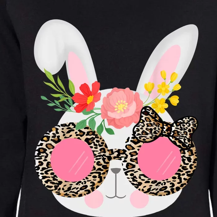 Cute Bunny Face Leopard Glasses Easter For Women Teen Womens California Wash Sweatshirt